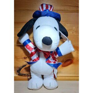 Peanuts Animated Singing Snoopy Patriotic Yankee Doodle Side Stepper 15in Tested